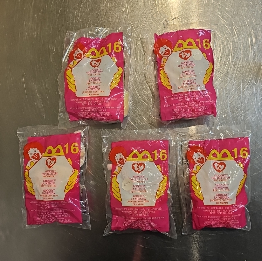 Goochy The Jelly Fish Mcdonalds Y2k Collectable Set Of 5